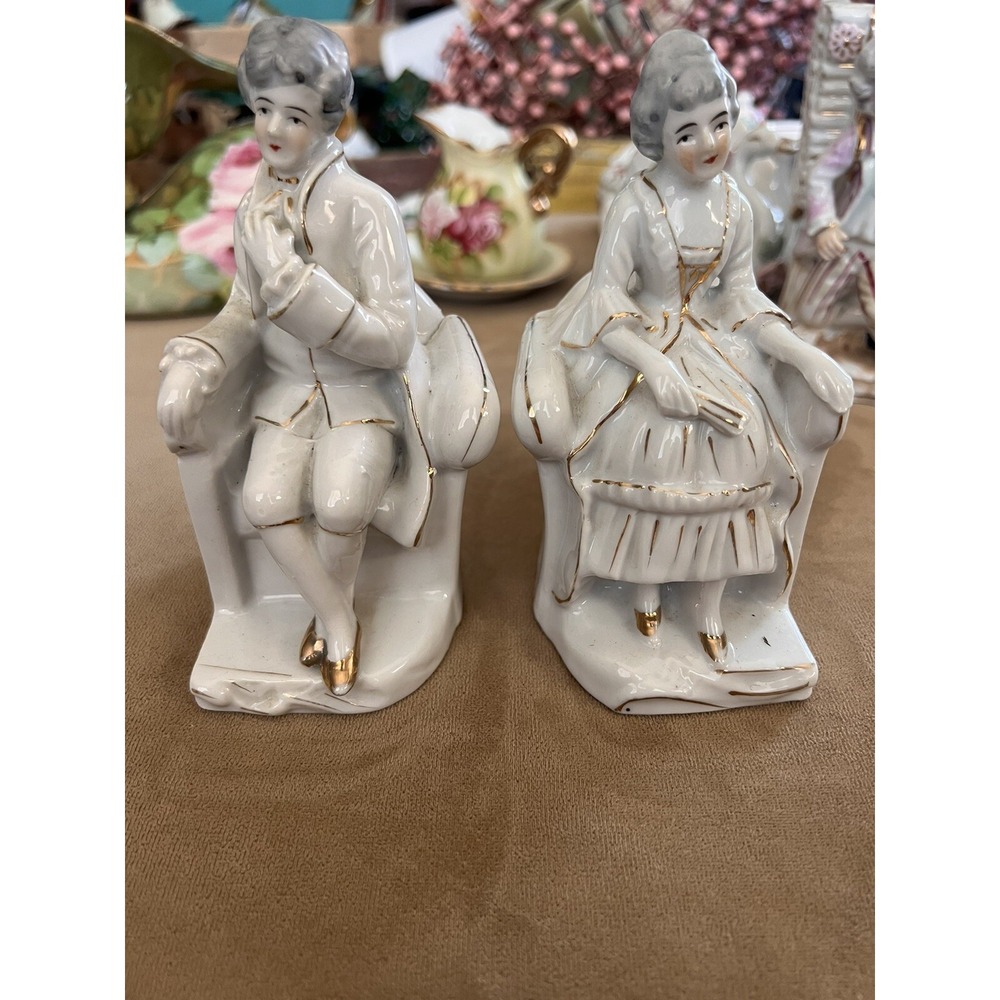 Vintage Japan Figurines 6" Tall Lot Of Two